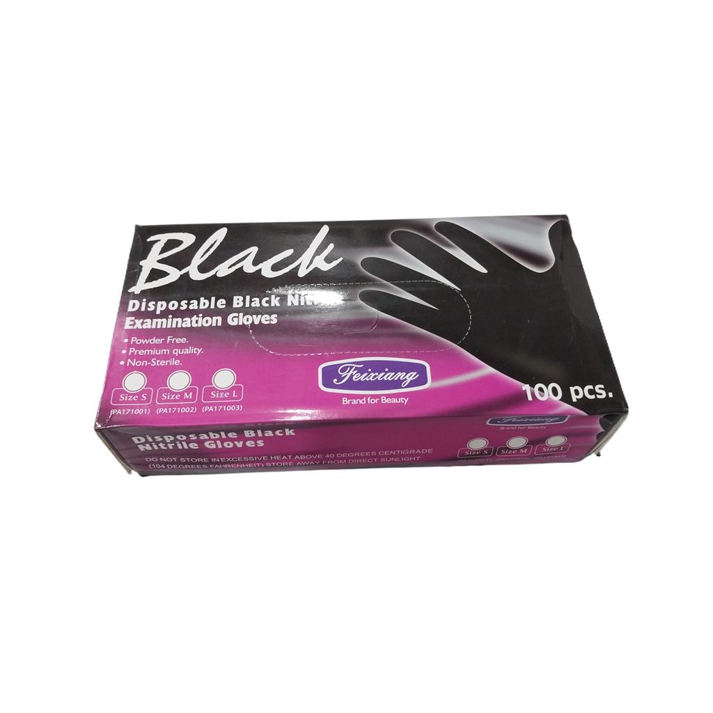 Black Disposable Nitrile Examination Non-Surgical Gloves 100Pcs