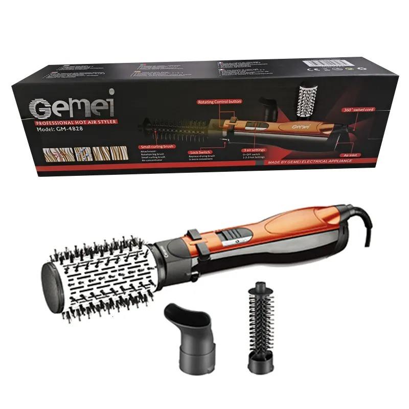 Gemei Rotating Hot Air Styler 3-in-1 Professional Hair Dryer - Volumizing, Straightening & Curling
