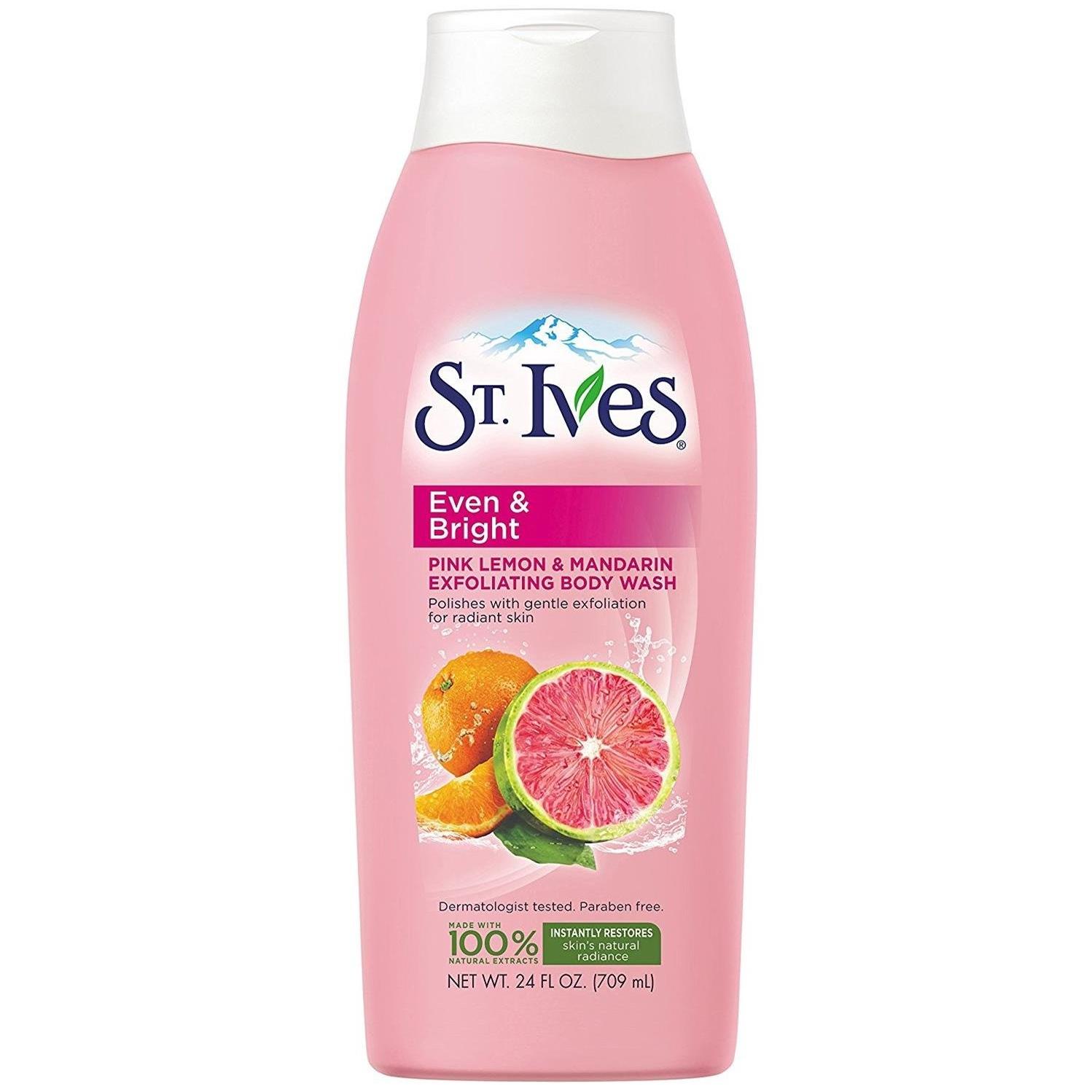 ST. Ives Radiant Skin Pink Lemon & Mandarin Orange Exfoliating Body Wash-Volume:400ml