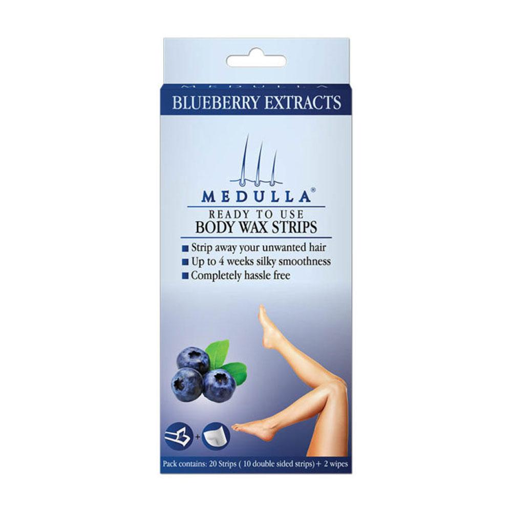 Medulla Ready to Use Body Wax Strips Blueberry Extracts