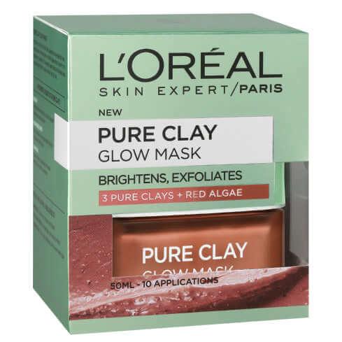 Loreal Paris Pure Clay Glow Mask / Brightens , Exfoliates
